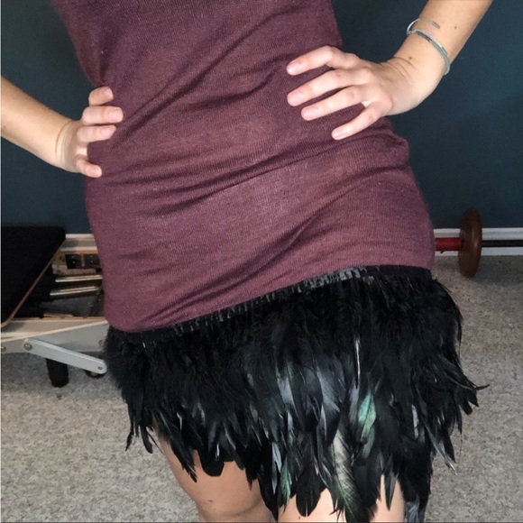 Feather Trim Cocktail Dress - Picture 4 of 5